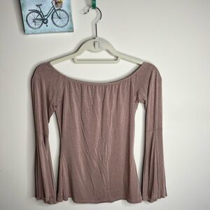 Lulus Bell Sleeve Tan Taupe lightweight top